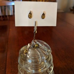 Green amber jewelry set